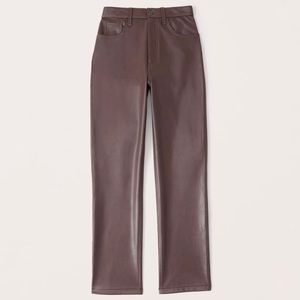 brown 90s vegan leather pants from abercrombie & fitch